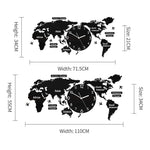 World Art Map Minimalist Luminous Mute Wall Clock