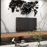 World Art Map Minimalist Luminous Mute Wall Clock