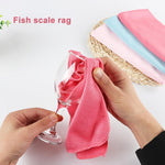 5 Pcs Wave Pattern Fish Scale Microfiber Polishing Cleaning Clothes Rag