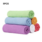 5 Pcs Wave Pattern Fish Scale Microfiber Polishing Cleaning Clothes Rag
